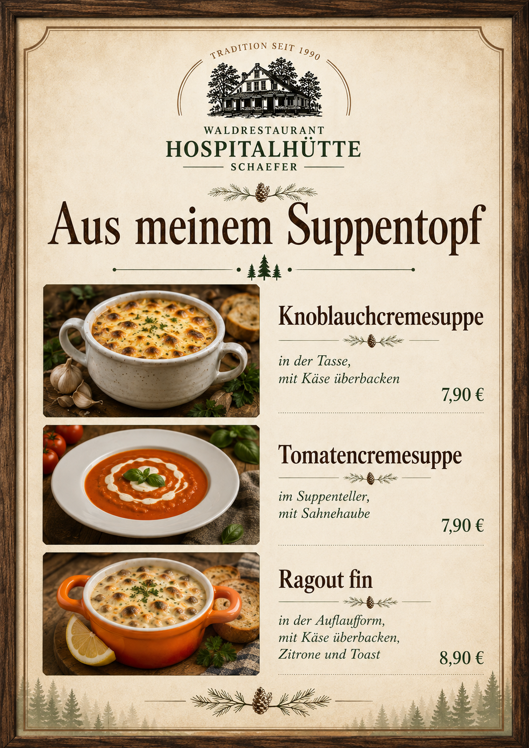 Suppenkarte der Hospitalhütte