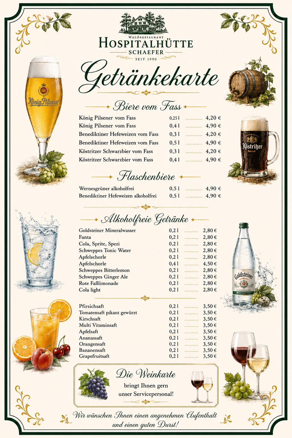 Getränkekarte